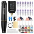 Kit de tatuagem sem fio Wormhole LED com display digital preto