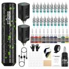 Kit de Tatuagem STIGMA Caneta Rotativa Sem Fio 2 Baterias 20 Agulhas