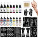 Kit de Tatuagem Temporária HEILFNL 14 Cores 75 Stencils