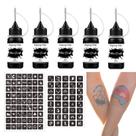 Kit de tatuagens temporárias NewCraft Black Ink 5 garrafas 64 estênceis