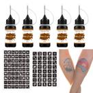 Kit de tatuagens temporárias NewCraft Brown, 64 unidades, estênceis, 5 garrafas