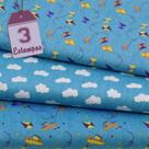 Kit de Tecido Pipas Azuis (30x70) 3 Estampas