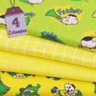 Kit de Tecido Turma da Mônica Brasil Amarelo (30x70) 4 Estampas