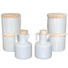 Kit de Temperos com 4 Porta Condimentos e 2 Galheteiros para Azeite e Vinagre