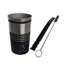 Kit de Terere Copo Redondo + Bomba Tela V6 + Escova De Limpeza Luxo Preto