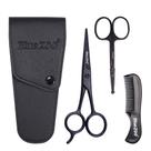 Kit de tesoura e pente para barba e bigode BlueZoo com bolsa de armazenamento