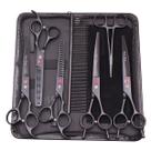 Kit De Tesouras Para Cuidados Com Animais De Estimação Purple Dragon 7 65 Polegadas Tesouras Retas