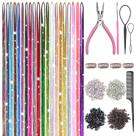 Kit de Tinsel para Cabelo Bintvoy 20 Cores 122 cm Resistente ao Calor Kit de Tinsel para Cabelo Bintvoy 20 Cores 122 cm Resistente ao Calor
