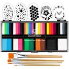 Kit de Tinta Corporal Bowitzki Split Cake Não Tóxico com Estênceis