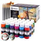 Kit de Tintas Acrílicas Artecho 24 Cores 59 ml com 12 Pincéis Kit de Tintas Acrílicas Artecho 24 Cores 59 ml com 12 Pincéis
