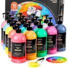 Kit de Tintas Acrílicas Shuttle Art 15 Cores 1000 ml com Bomba