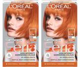 Kit de tintura de cabelo L'Oreal Paris Feria C74 Intense Copper x2 Pack Kit de tintura de cabelo L'Oreal Paris Feria C74 Intense Copper x2 Pack