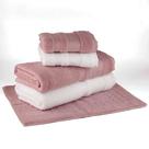 Kit De Toalha 5pçs Algodão Egípcio Dusty Rose E Branco Kit De Toalha 5pçs Algodão Egípcio Dusty Rose E Branco