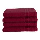 Kit de Toalha Felpuda Jogo 4 peças Vermelho Liso Macio Linea