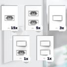 Kit de Tomada E Interruptor Casa Completa com 25 Peças Enerbras linha Beleze branco