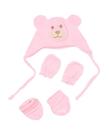 Kit de Touca de Ursinho, Par de Luvas e Par de Meias em Plush Feminino - 3 Unidades