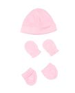 Kit de Touca, Par de Luvas e Par de Meias em Plush Rosa Feminino - 3 Unidades