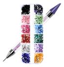 Kit De Unha Nail Pedrinhas Coloridas + Caneta Pega Strass
