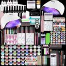 Kit de Unhas Acrílicas Klemon com Broca, Luz UV e Ferramentas de Decoração Kit de Unhas Acrílicas Klemon com Broca, Luz UV e Ferramentas de Decoração