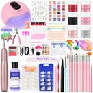Kit de unhas acrílico DouborQ com monômero, 6 glitter em pó