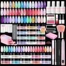 Kit de unhas AZUREBEAUTY Dip Powder com furadeira elétrica de 24 cores