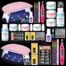 Kit de unhas de acrílico PEACECOLOR com furadeira e luz UV para iniciantes Kit de unhas de acrílico PEACECOLOR com furadeira e luz UV para iniciantes
