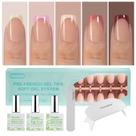 Kit de unhas de gel francês Vansiho Short Square com luminária de unhas