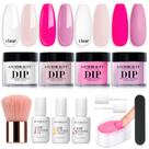 Kit de Unhas Dip Powder AZUREBEAUTY - 4 Cores Rosa - Kit Iniciante