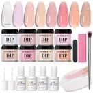 Kit de Unhas Dip Powder AZUREBEAUTY - 8 Cores Translúcidas
