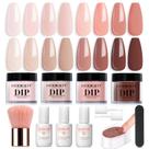 Kit de unhas Dip Powder AZUREBEAUTY Starter com 4 cores nude