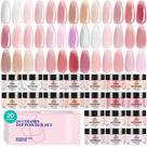Kit de unhas Dip Powder Beetles Pink Nude 20 cores para mulheres