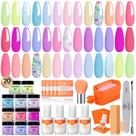 Kit de unhas Dip Powder Modelones de 20 cores com base e camada superior