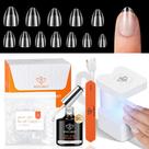 Kit de unhas em gel modelones com pontas de amêndoa extra curtas e lâmpada
