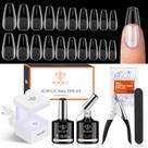 Kit de unhas em gel modelones Fake Nails Medium Caixão com 500 pontas