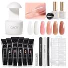 Kit de Unhas GAOY Poly Gel com Lâmpada UV - 6 Cores de Gel Construtor 15g