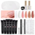 Kit de unhas GAOY Poly Gel com U V Light Starter 6 cores 450 ml