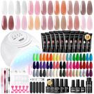 Kit de Unhas JEWHITENY Poly Gel: 14 Cores + 27 Esmaltes em Gel com Luz UV