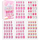 Kit de unhas Laza Pinky Lady, 120 unidades, capa completa para crianças com cola