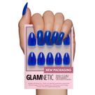 Kit de unhas Press On Nails Glamnetic Cobalt Blue Short Almond 30