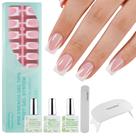 Kit de unhas Vansiho Pink Deep French Gel com lâmpada e 150 pontas