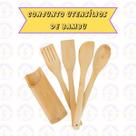 Kit de Utensílios 5Pçs 100% Ecológico Resistentes Anti Risco