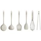 Kit de Utensílios de Cozinha em Silicone 6 Peças - Cor Pérola