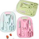 Kit de Utensílios de Cozinha - Plástico e Inox - Tábua, Tesoura, Faca, Descascador