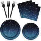 Kit de utensílios de mesa para festas HMJDZH Starry Night Sky 96P