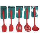 Kit de Utensílios de Silicone 5 Peças Vermelho
