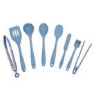Kit de Utensílios de Silicone com 8 Peças Azul - Oikos