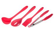 Kit de Utensílios de Silicone Weck 4 Peças Vermelho Para Panelas Cerâmicas Antiaderentes