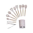 Kit de Utensílios Silicone 12 peças Rosa