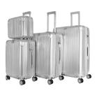 Kit de Viagem com 4 Peças ABS Policarbonato com Expansor Brasil Maloa Prata Kit de Viagem com 4 Peças ABS Policarbonato com Expansor Brasil Maloa Prata