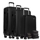Kit de Viagem Mala 10kg, 23kg e 32kg Super Grande em ABS, Cadeado, Aprovada ANAC, Original Sestini Garantia Vitalícia e Kit Organizador 6 pçs